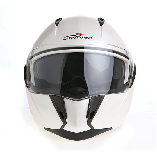 Motorcycle Helmet Modular Force Scotland 02 Double Visor White