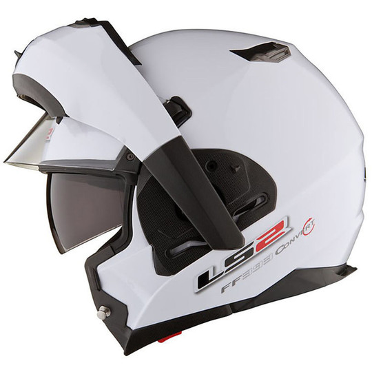 Motorcycle Helmet Modular Ls2 393.1 Convert Tipper Double Visor White