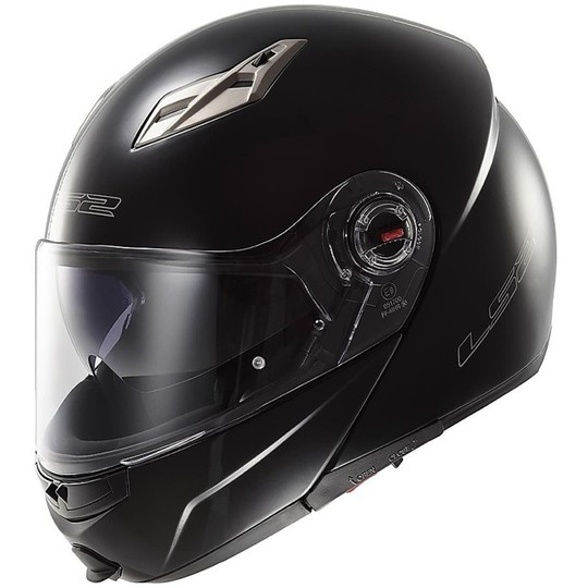 Motorcycle Helmet Modular Openable Ls2 FF370 Easy Gloss Black Dual Visor