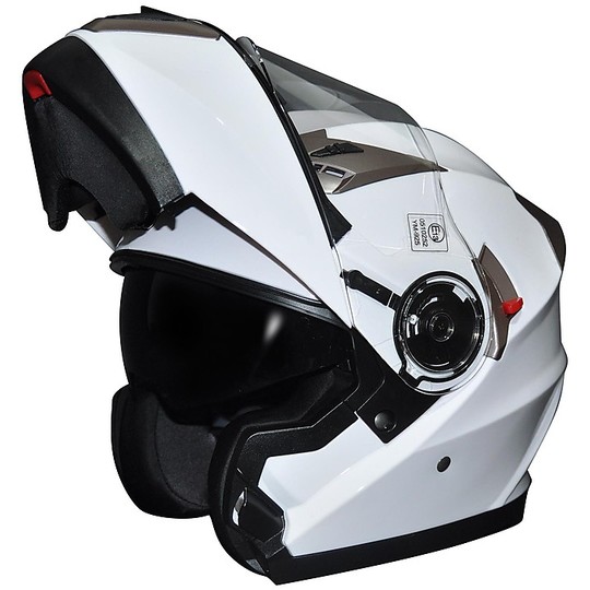 Motorcycle Helmet Modular Openable Motocubo 925 Double Visor White