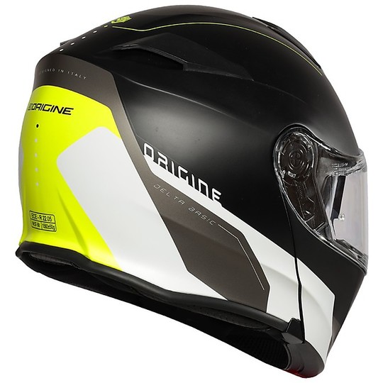 Motorcycle Helmet Modular Origin DELTA Basic DIVISION Black Yellow Fluo Matte