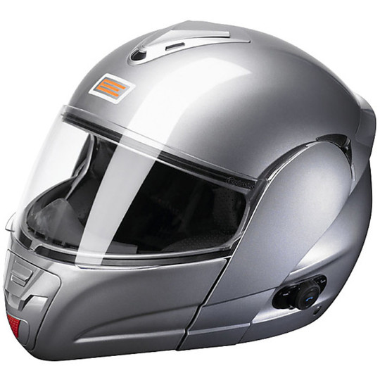 Motorcycle Helmet modular origin Tecno With integrated Bluetooth intercom Silver