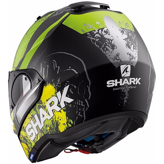 Motorcycle Helmet Modular Shark be opened Evo-One FALHOUT Mat Black Fluorescent Yellow