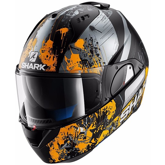 Motorcycle Helmet Modular Shark be opened Evo-One FALHOUT Mat Black Orange