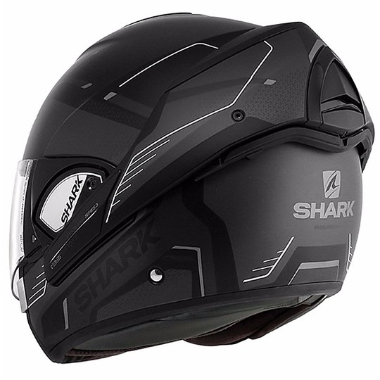 Motorcycle Helmet Modular Shark Dropdown Evoline 3 HATAUM Mat Black White