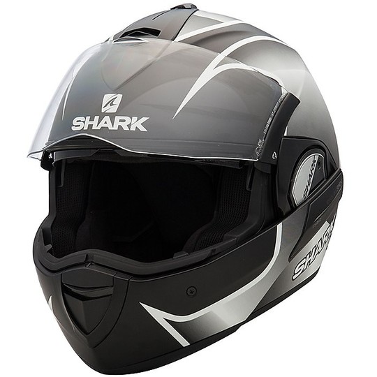 Motorcycle Helmet Modular Shark Dropdown Evoline 3 STARQ Mat Black White