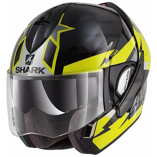 Motorcycle Helmet Modular Shark Dropdown Evoline 3 Strelka Black Yellow