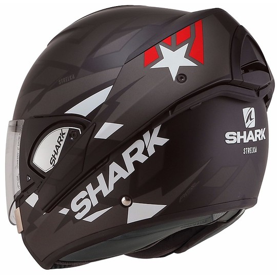 Motorcycle Helmet Modular Shark Dropdown Evoline 3 Strelka Mat Black Red