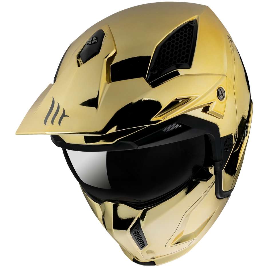 Motorcycle Helmet Mt Helmet STREETFIGHTER Sv CHROMED A9 Gold