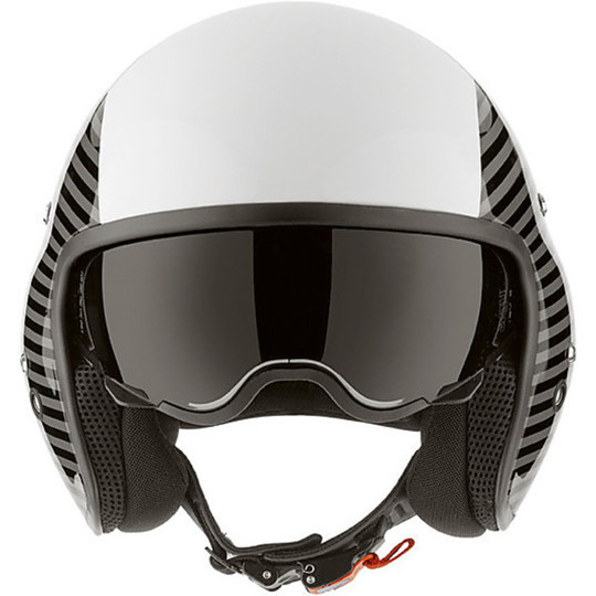 Motorcycle Helmet Multi Jet Diesel Hi-Jack White Stripes