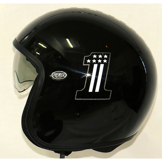 Motorcycle helmet premier jet vintage fiber with integrated visor Ck One 9
