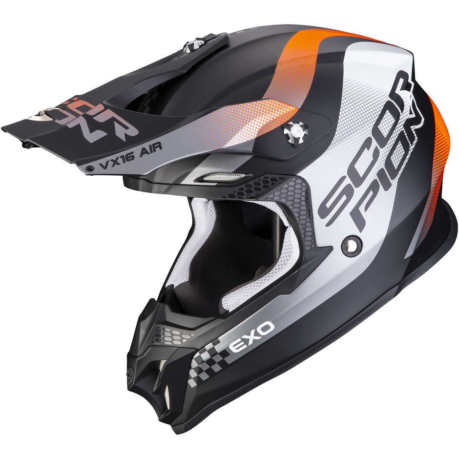 Motorcycle Helmet Scorpion VX-16 AIR Soul Matt Black Orange