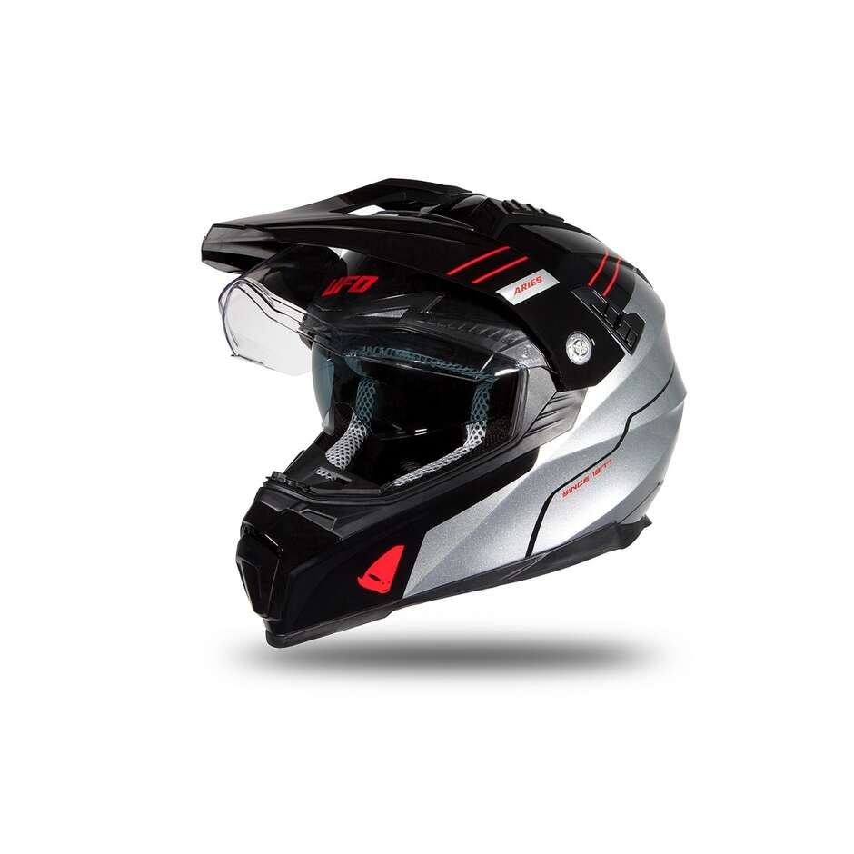 Motorcycle Helmet Tourer / Crossover Ufo ARIES Black Gray Glossy
