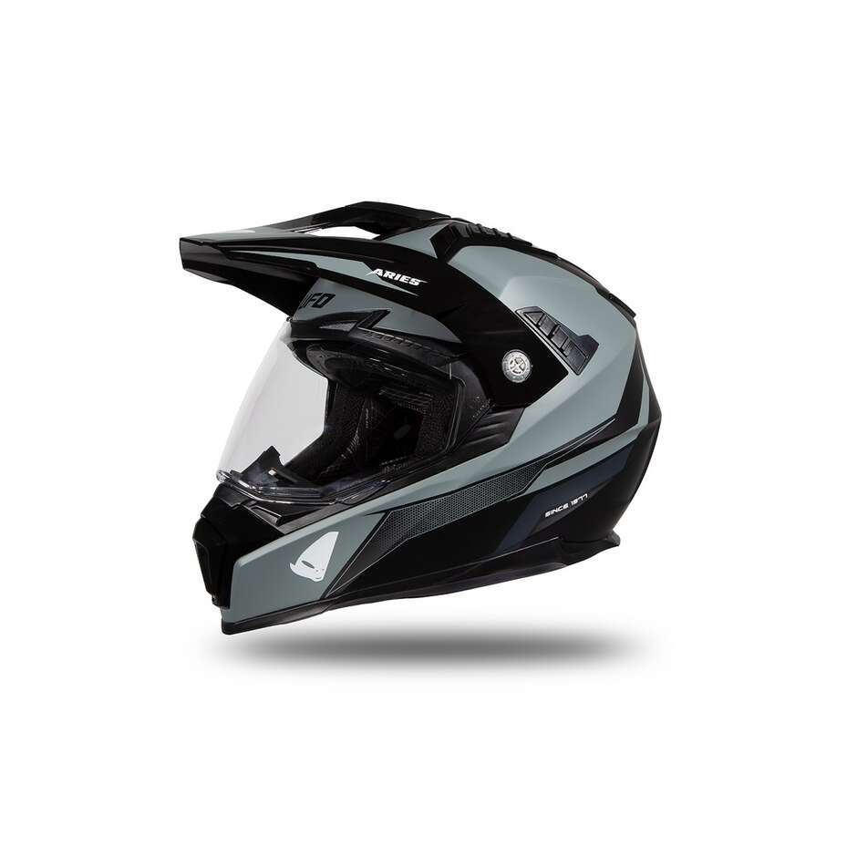 Motorcycle Helmet Tourer / Crossover Ufo ARIES Black Gray Matt