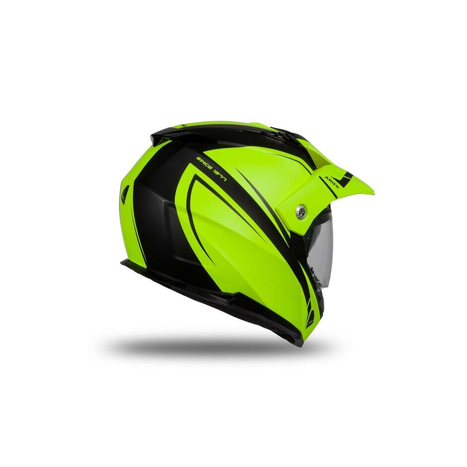 Motorcycle Helmet Tourer / Crossover Ufo ARIES Black Yellow Fluo Matt