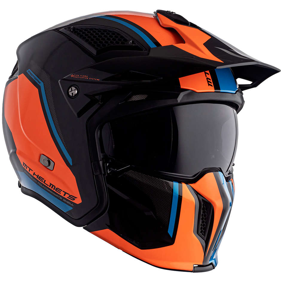 Motorcycle Helmet Trial Mt Helmet STREETFIGHTER  Exrta Sv TWIN A4 Orange Fluo