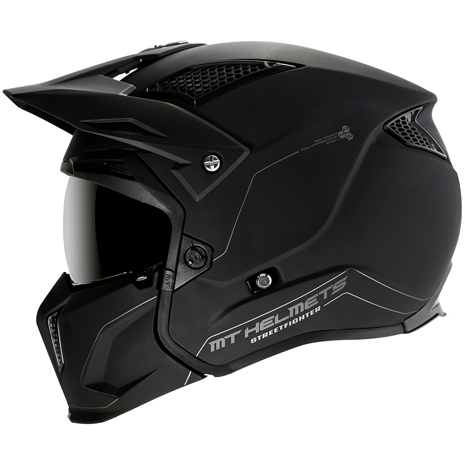 Motorcycle Helmet Trial Mt Helmet STREETFIGHTER Solid Exrta Sv Solid A1 Matt Black