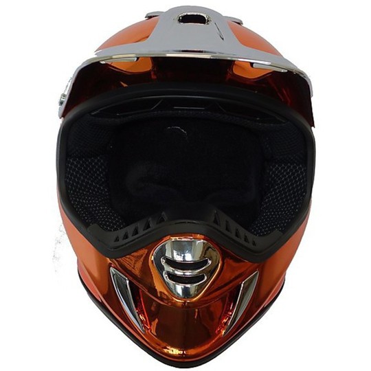 Motorcycle Helmet Uvex Enduro Cross Left Factory Pilot Orange Chrome