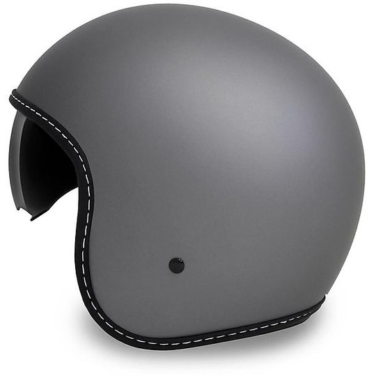 Motorcycle Helmet Vintage Jet Momo Design EAGLE PURE Mono Gray Matt Black Decal