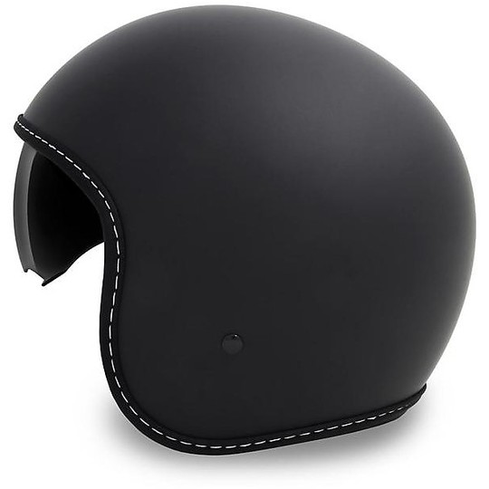 Motorcycle Helmet Vintage Jet Momo Design EAGLE PURE Mono Matt Black Decal Silver
