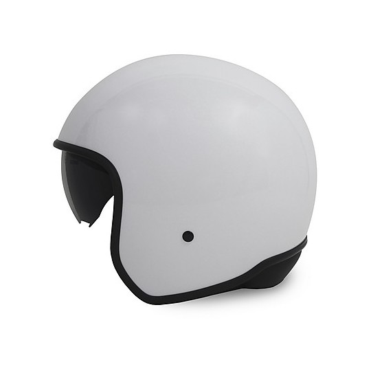 Motorcycle Helmet Vintage Jet Momo Design ZERO PURE Mono White Quartz Decal Black