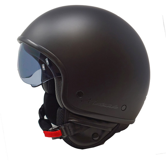 Motorcycle Helmet Vintage Jet With Inner Visor Motocubo City Cube Matt Black