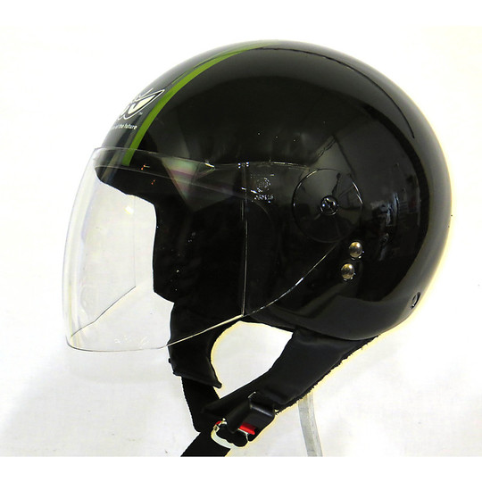 Motorcycle Helmet Visor Berik With Jet Black Green logo