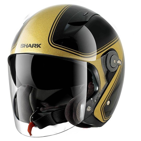 Motorcycle helmet visor Double Jet Shark RSJ SASSY Black Goro Glitterato