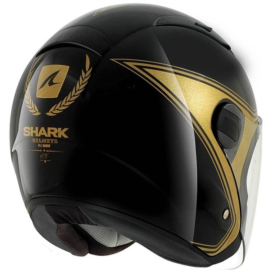 Motorcycle helmet visor Double Jet Shark RSJ SASSY Black Red Glitterato