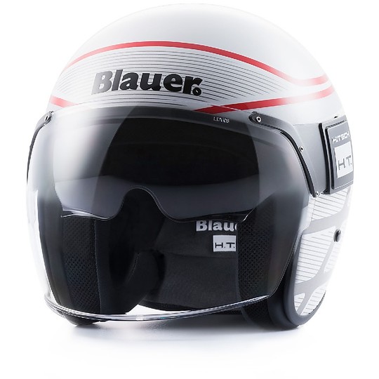 Motorcycle Helmet Visor Jet Double Fiber Blauer POD Gloss White
