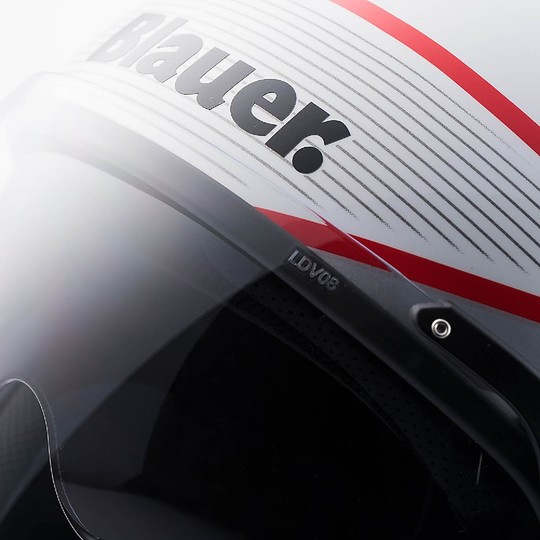 Motorcycle Helmet Visor Jet Double Fiber Blauer POD Gloss White