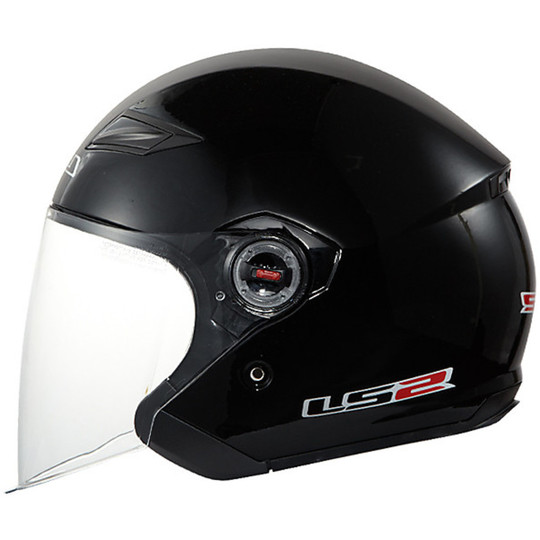 Motorcycle Helmet Visor Jet ls2 OF569 Rock Long Gloss Black