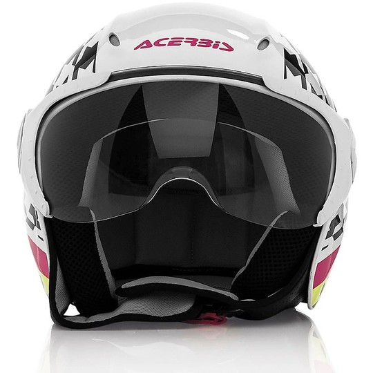 Motorcycle Helmet Visor With Jet Acerbis X-Jet Bike On White Black