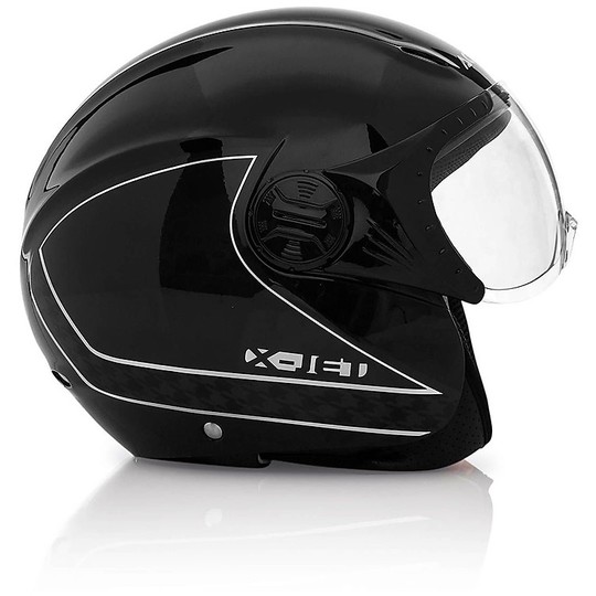 Motorcycle Helmet Visor With Jet Acerbis X-jet On Bike Black