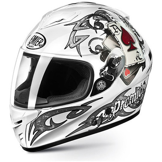 Motorcycle Helmet voller Premier Drache Alter J8 White Pitt Replica