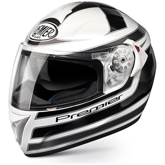 Motorcycle Helmet voller Premier Engel FF2 White / Black Double Visor