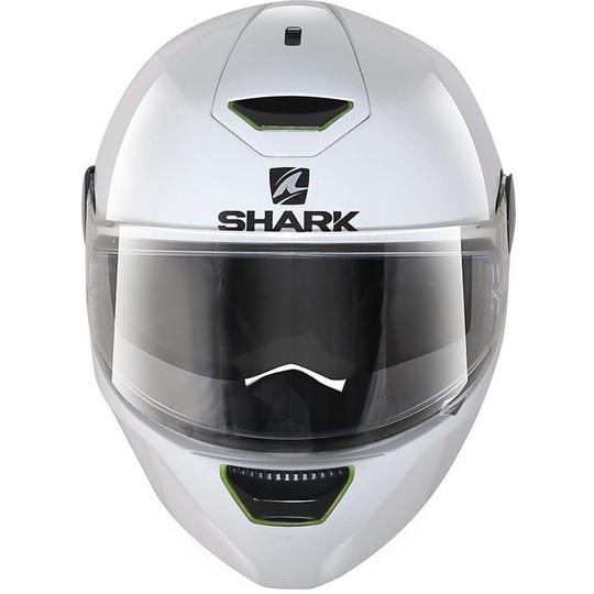 Motorcycle Helmet With Integral LED Shark Skwal BLANK Glossy White