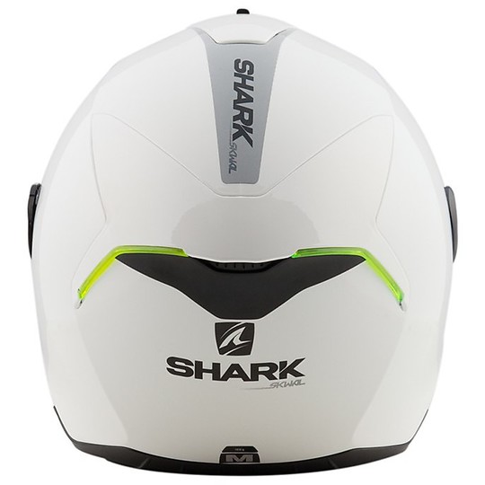 Motorcycle Helmet With Integral LED Shark Skwal BLANK Glossy White