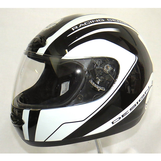 Motorcycle helmet with visor Integral berik 1ST4 Black White