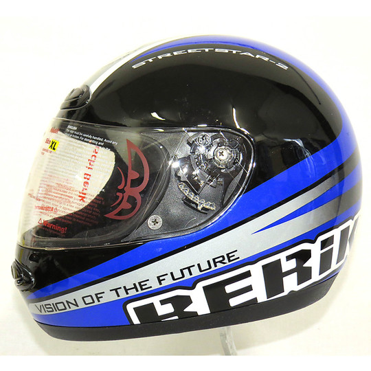 Motorcycle helmet with visor Integral berik 2ST4 Black Blue