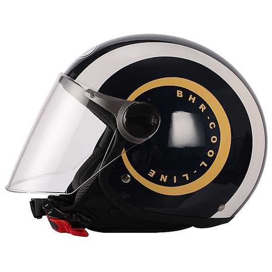 Motorcycle helmet with visor Jer Long BHR 710 Coloring Cool New Blu Black