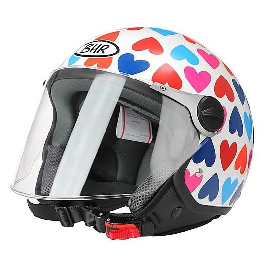 Motorcycle helmet with visor Jer Long BHR 710 Coloring Hearts
