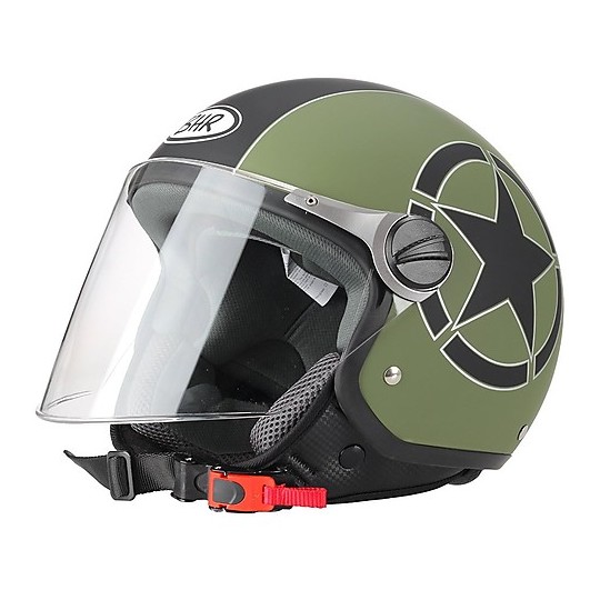 Motorcycle helmet with visor Jer Long BHR 710 Coloring Star Green