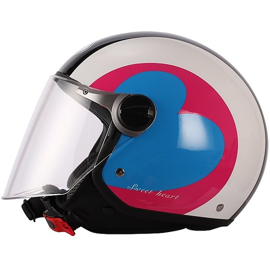 Motorcycle helmet with visor Jer Long BHR 710 Coloring Super Love