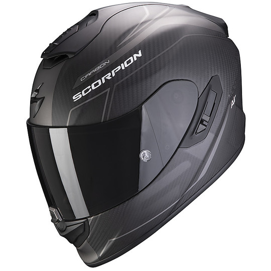 Motorcycle Integral Helmet Scorpion Carbon EXO 1400 Carbon Air BEAUX Matt Black Silver