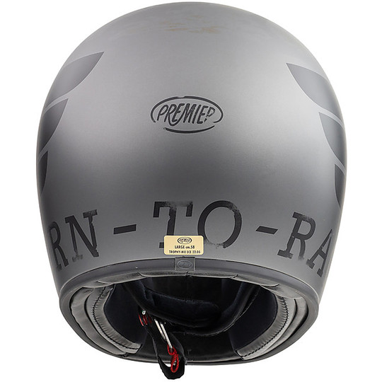 Motorcycle Integral Helmet Vintage 70s Premier Trophy BTR17 BM Matt Black Gray