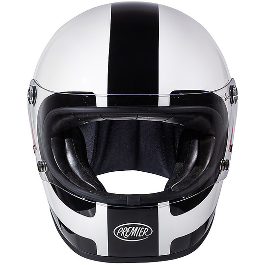 Motorcycle Integral Helmet Vintage 70s Premier Trophy DO8 Glossy White