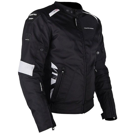 Motorcycle Jacket 4 Seasons Waterproof Vquattro SP-21 Black White
