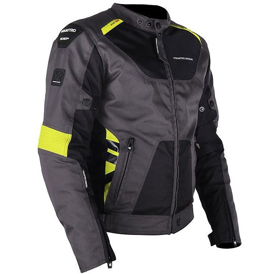 Motorcycle Jacket 4 Seasons Waterproof Vquattro SP-21 Grey Black Yellow