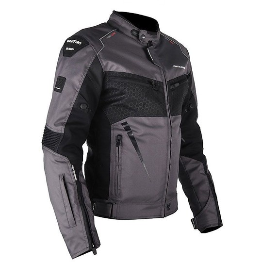 Motorcycle Jacket 4 Seasons Waterproof Vquattro SP-51 Grey Black